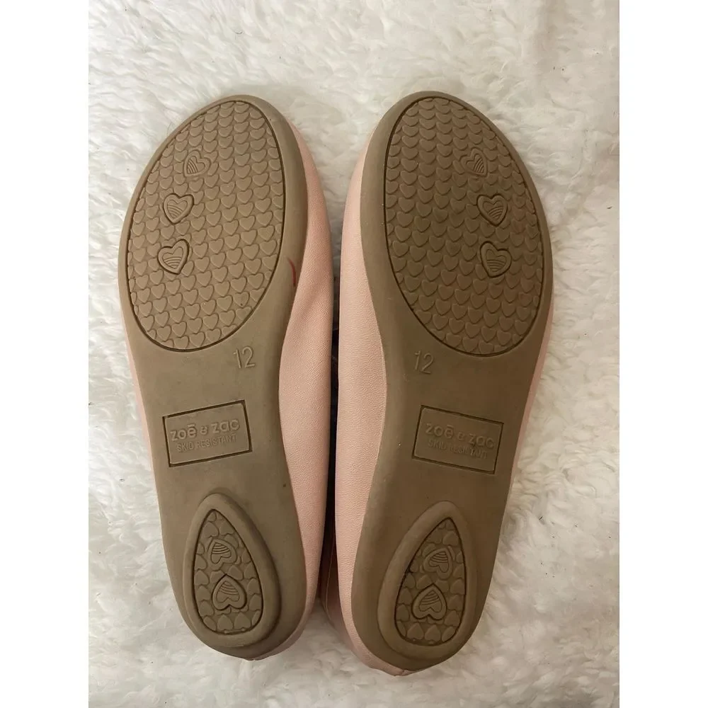 Zoe & Zac‎ pink ballerina slippers, size 12